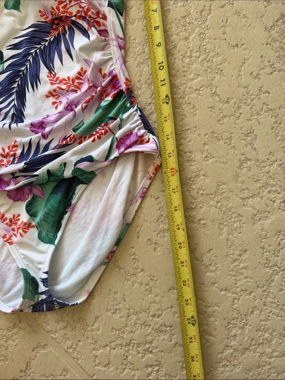 Tommy Bahama White One-Piece Swimsuit with Purple & Green Floral Print - Picture 2 of 6